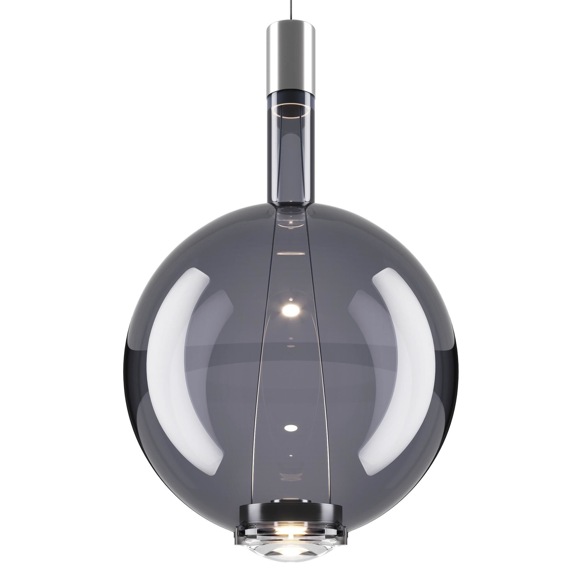 Sky-Fall Round Pendel Stor 3000K Sort Krom/Glossy Smoke