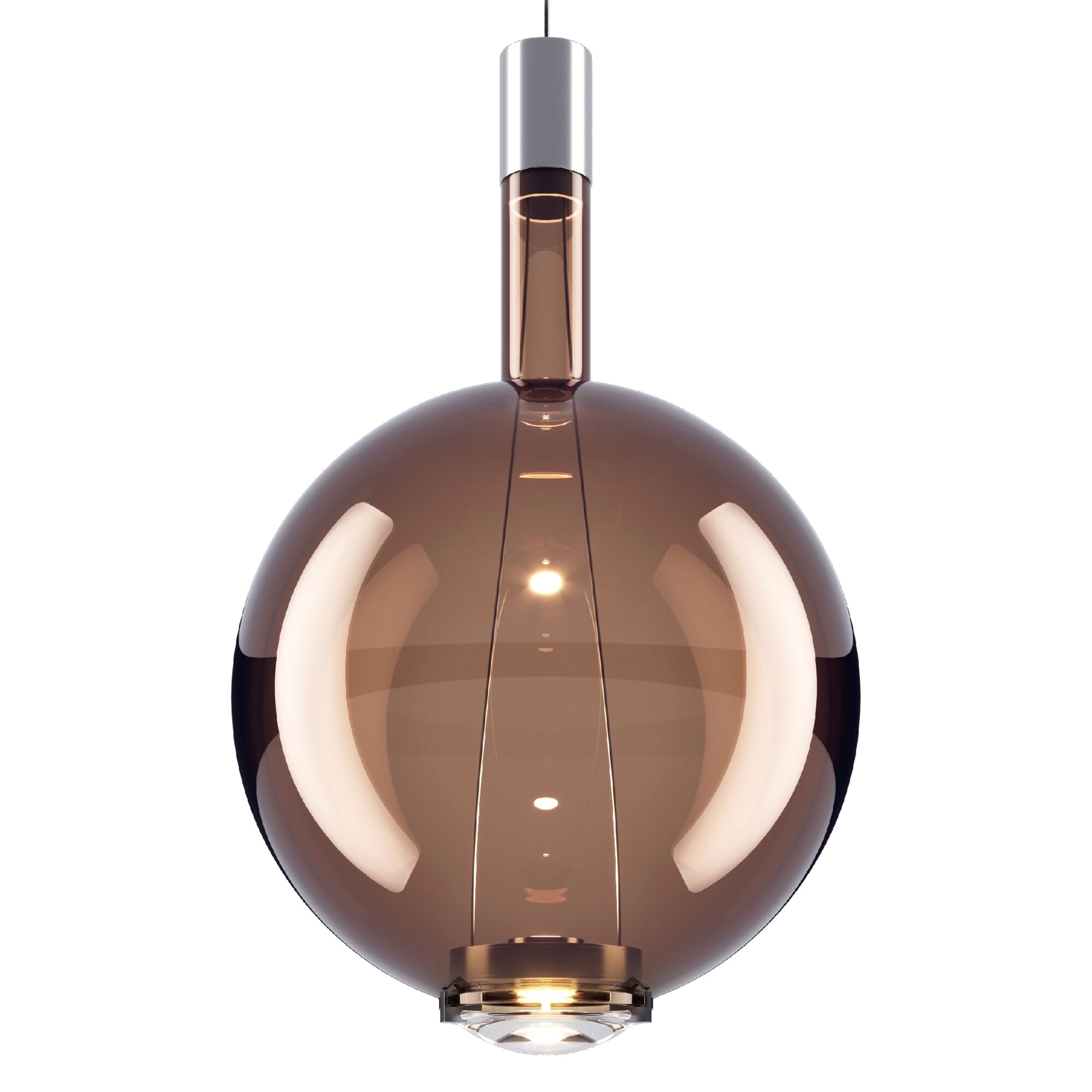 Sky-Fall Rund Taklampa Stor 2700K Svart Krom/ Glansig Brons