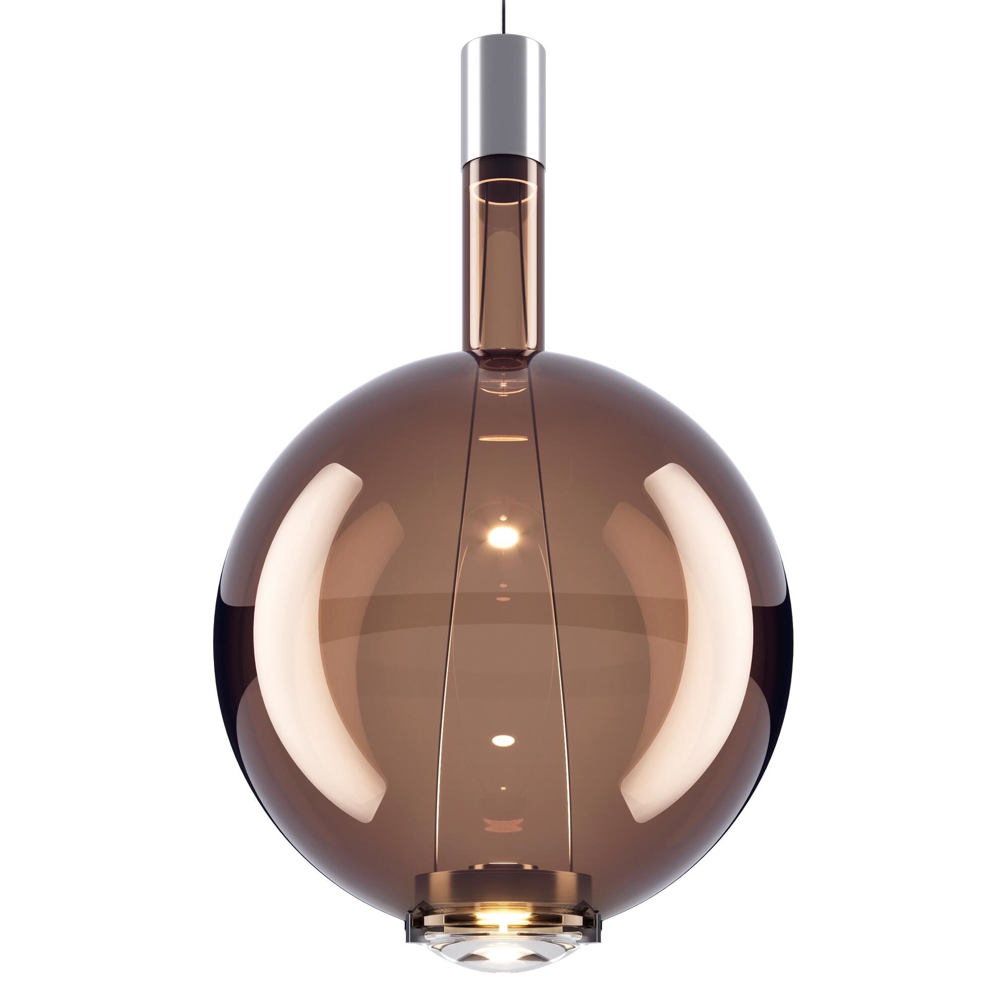 Sky-Fall Round Pendel Stor 3000K Sort Krom/Glossy Bronze
