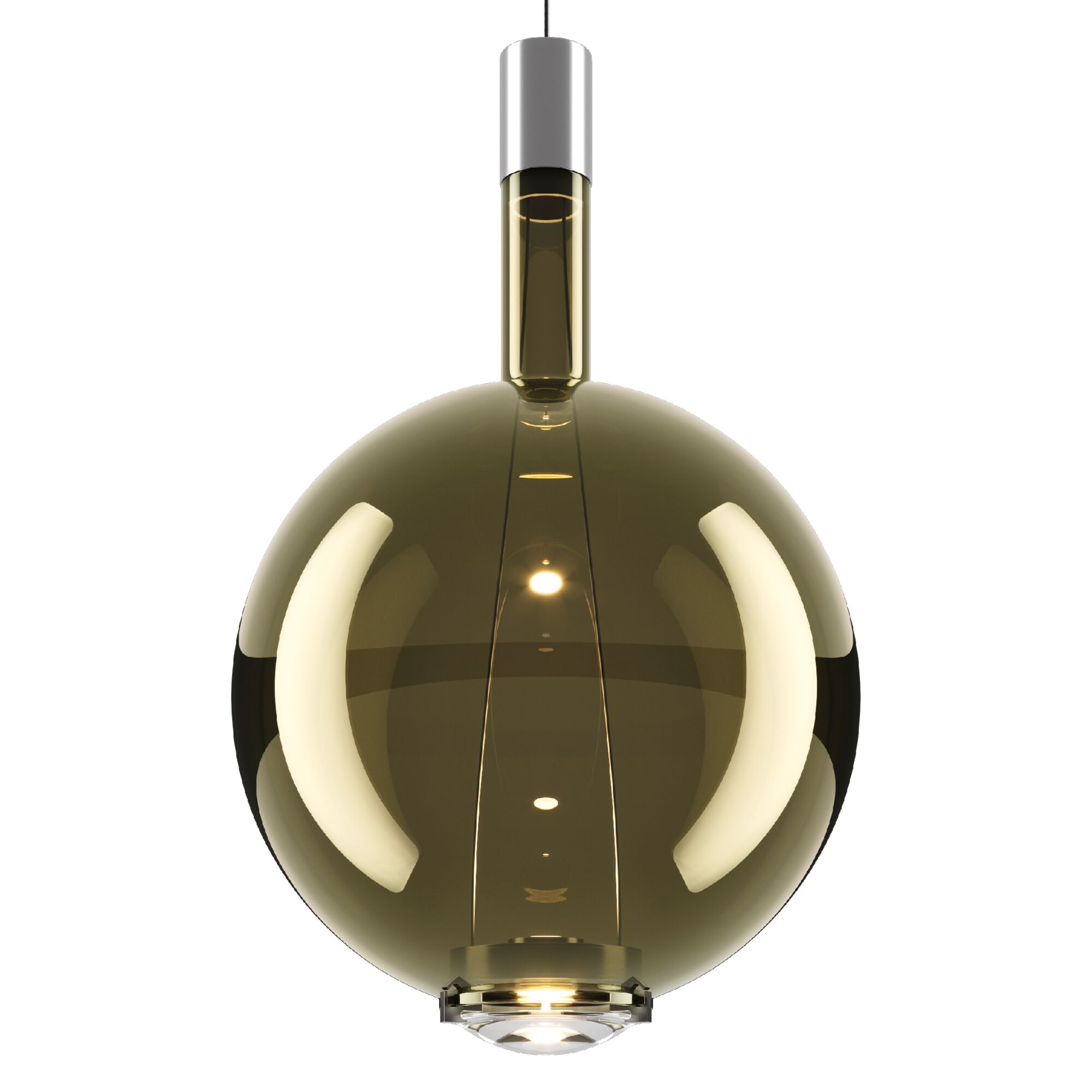 Sky-Fall Rund Taklampa Stor 2700K Svart Krom/ Gyllen Salvia