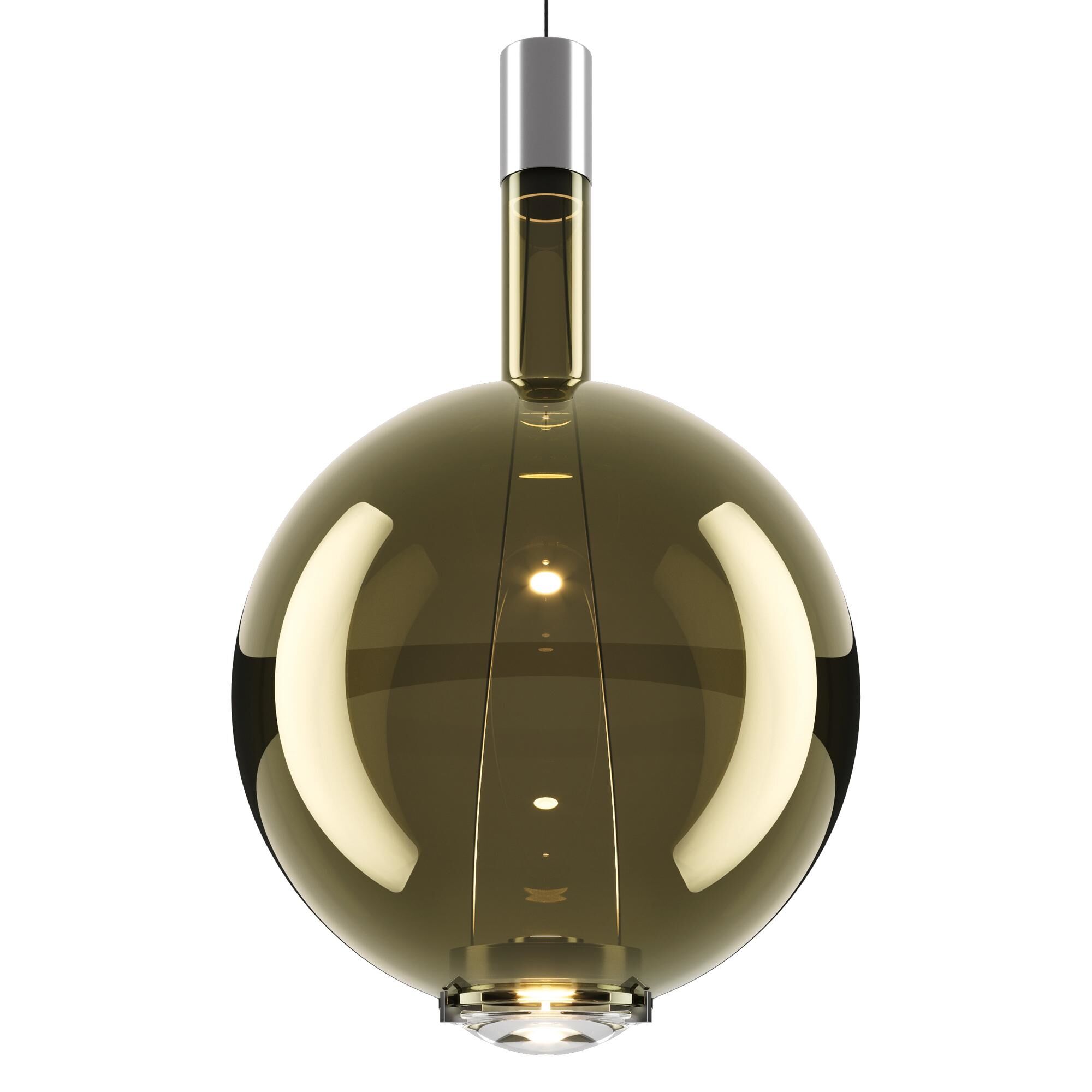 Sky-Fall Round Pendel Stor 3000K Sort Krom/Golden Sage