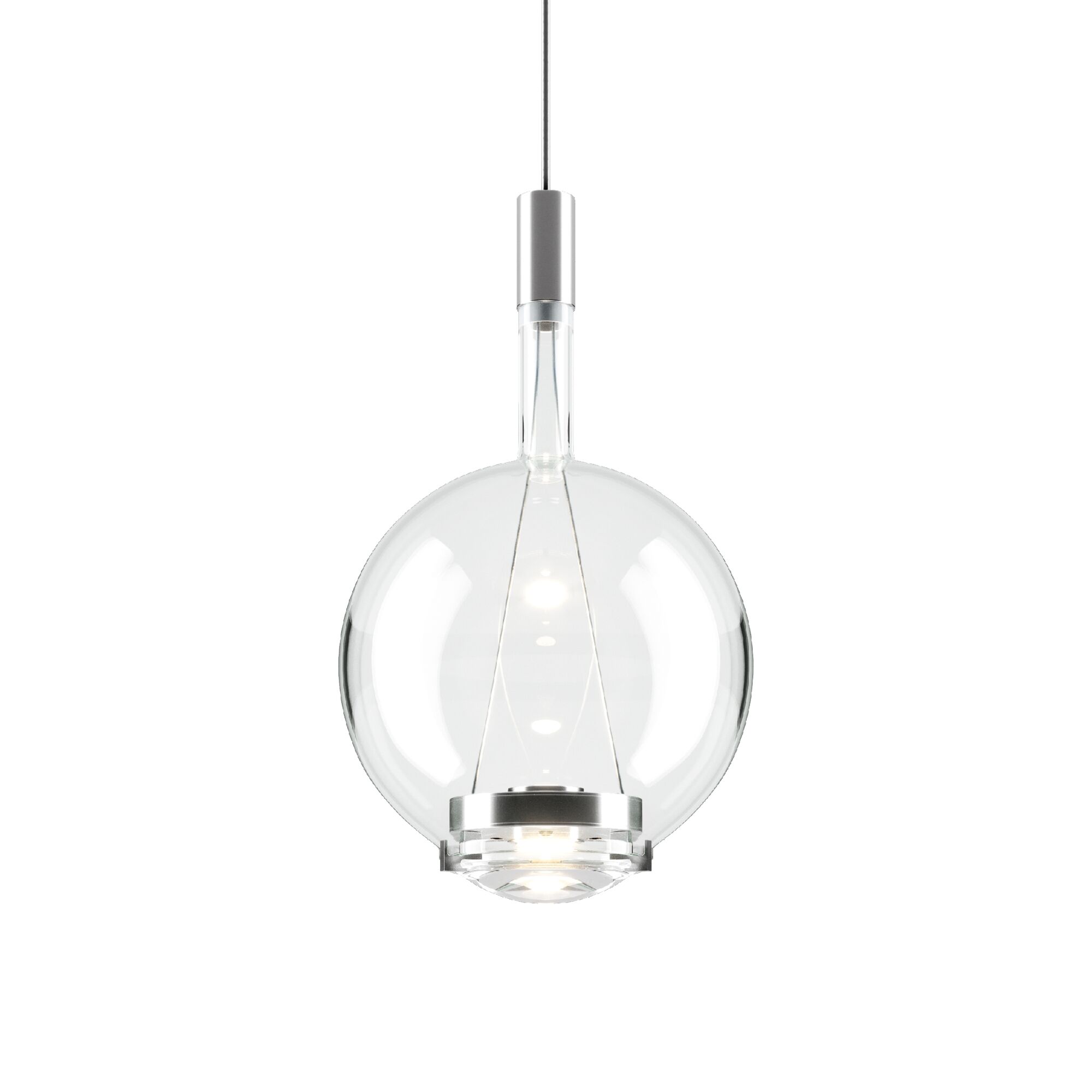 Sky-Fall Rund Taklampa Medium 3000K Svart Krom/ Transparent