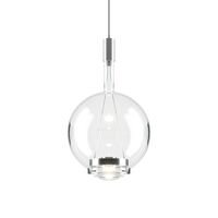Sky-Fall Round Pendel Medium 3000K Sort Krom/Klar