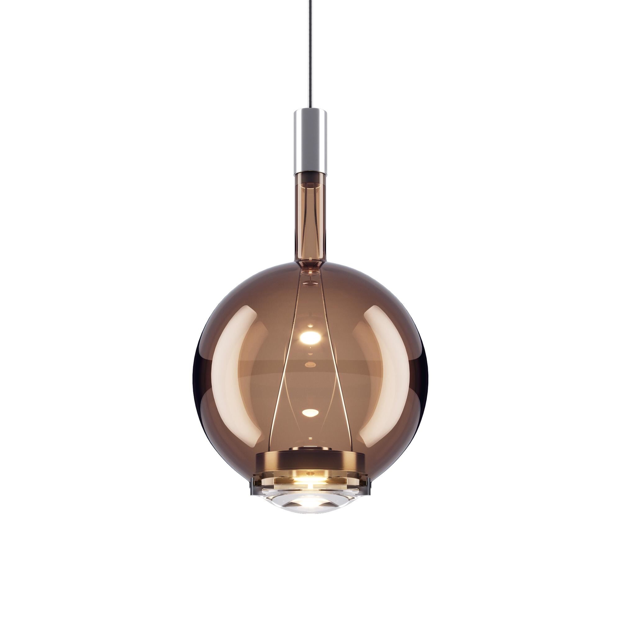 Sky-Fall Rund Taklampa Medium 2700K Svart Krom/ Glansig Brons