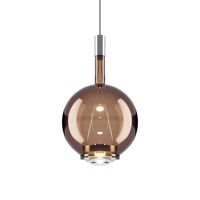 Sky-Fall Round Pendant Medium 2700K Black Chrome/ Glossy Bronze