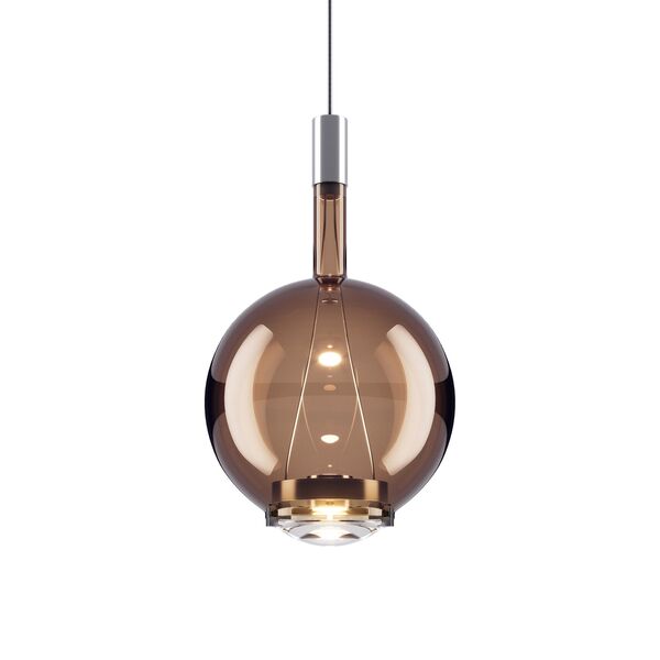 Sky-Fall Round Pendel Medium 2700K Sort Krom/Glossy Bronze