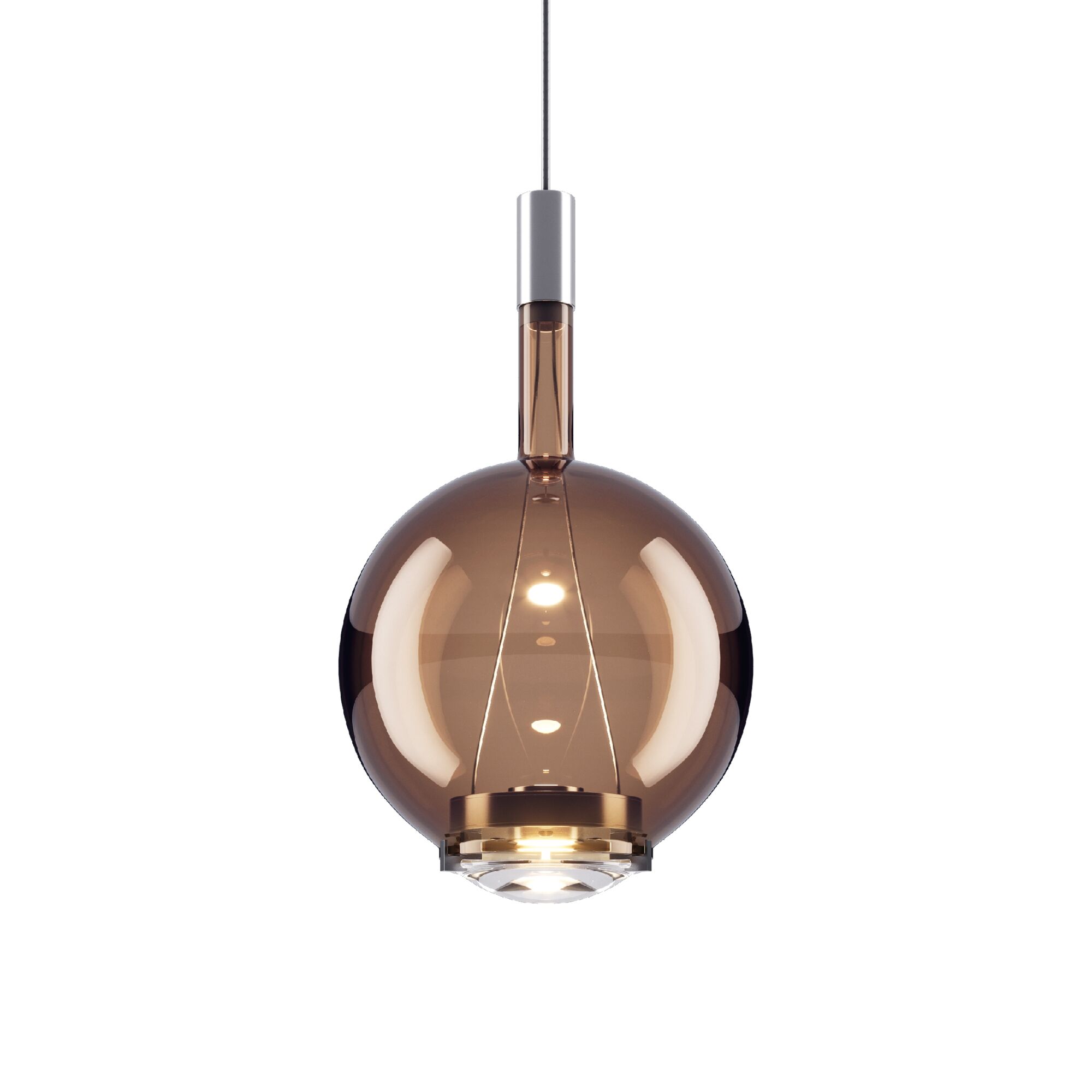 Sky-Fall Rund Taklampa Medium 3000K Svart Krom/ Glansig Brons