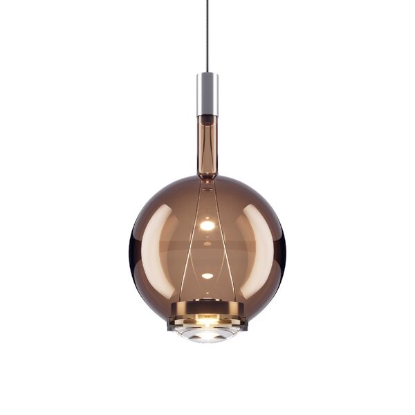 Sky-Fall Round Pendel Medium 3000K Sort Krom/Glossy Bronze