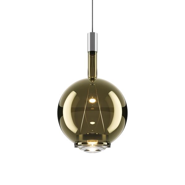 Sky-Fall Round Pendel Medium 2700K Sort Krom/Golden Sage