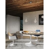 Sky-Fall Round Pendant Medium 2700K Black Chrome/ Golden Sage