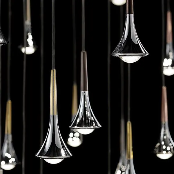 Rain SO Pendant Without Rosette Chrome/ Brushed Chrome