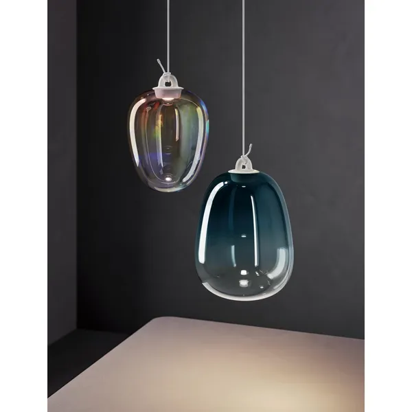 Oblò Hanglamp Klein 2700K Glanzend Rook/ Wit