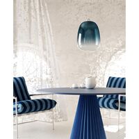 Oblò Hanglamp Klein 2700K Azuurblauw Staal/ Wit