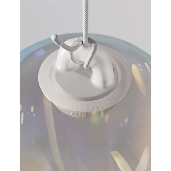Oblò Pendelleuchte Medium 2700K Azurblauer Stahl/ Weiß