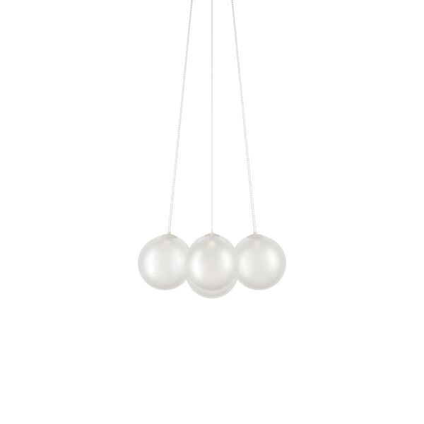 Lampadario Random Cloud 7 Ø23 3000K Satinato/ Vetro