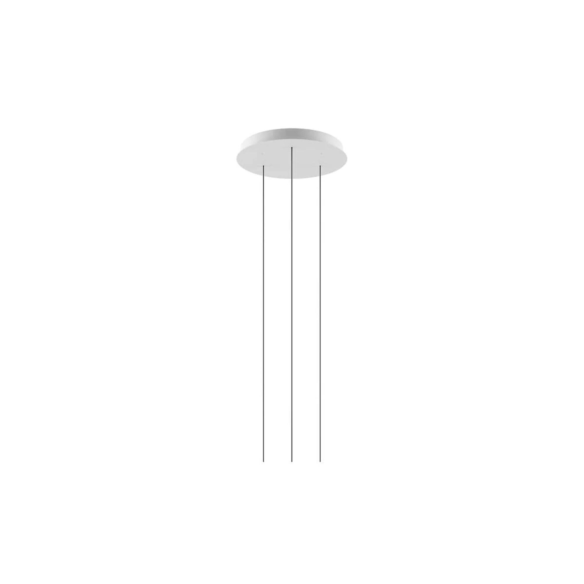 Rosette Ronde pour 3 Lampes Ø38 Blanc Mat