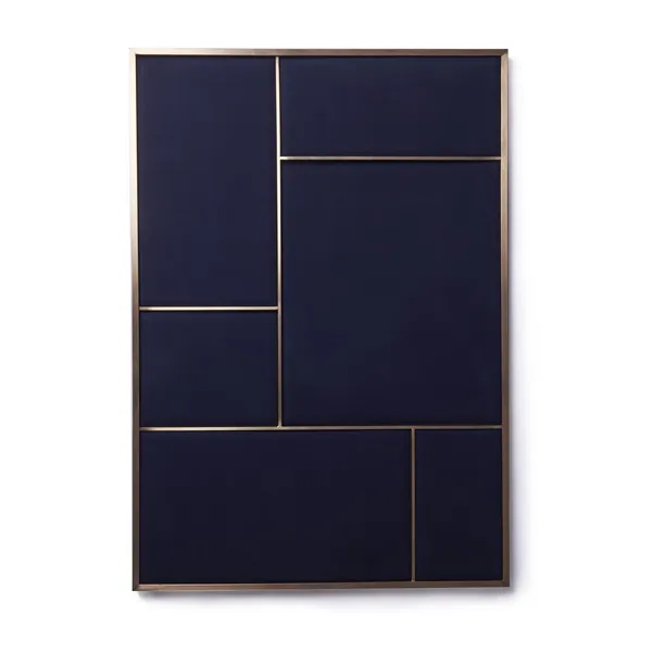 Nouveau Pin Notice Board Large Brass/Navy Blue