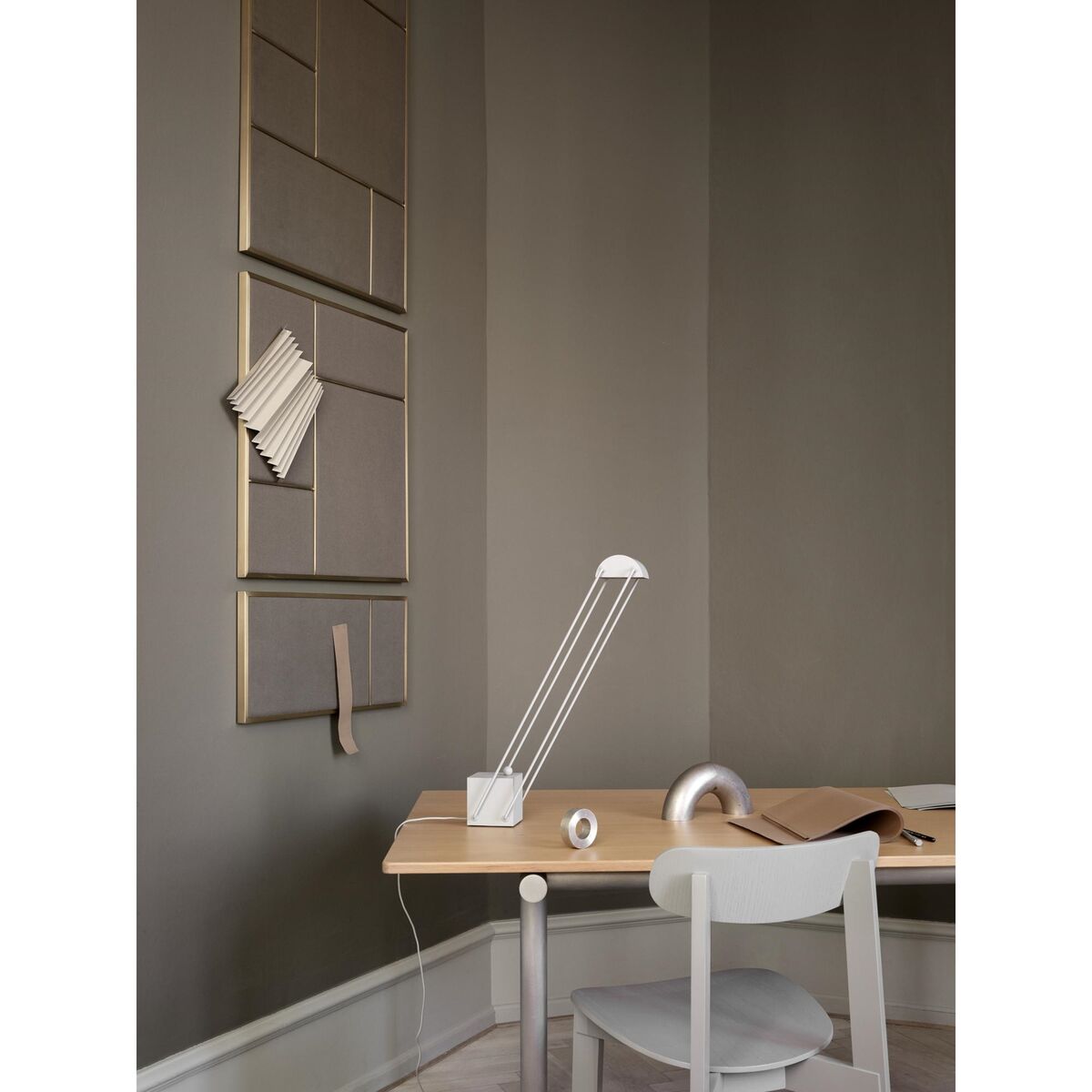 Nouveau Pin Notice Board Small Brass/Navy Blue