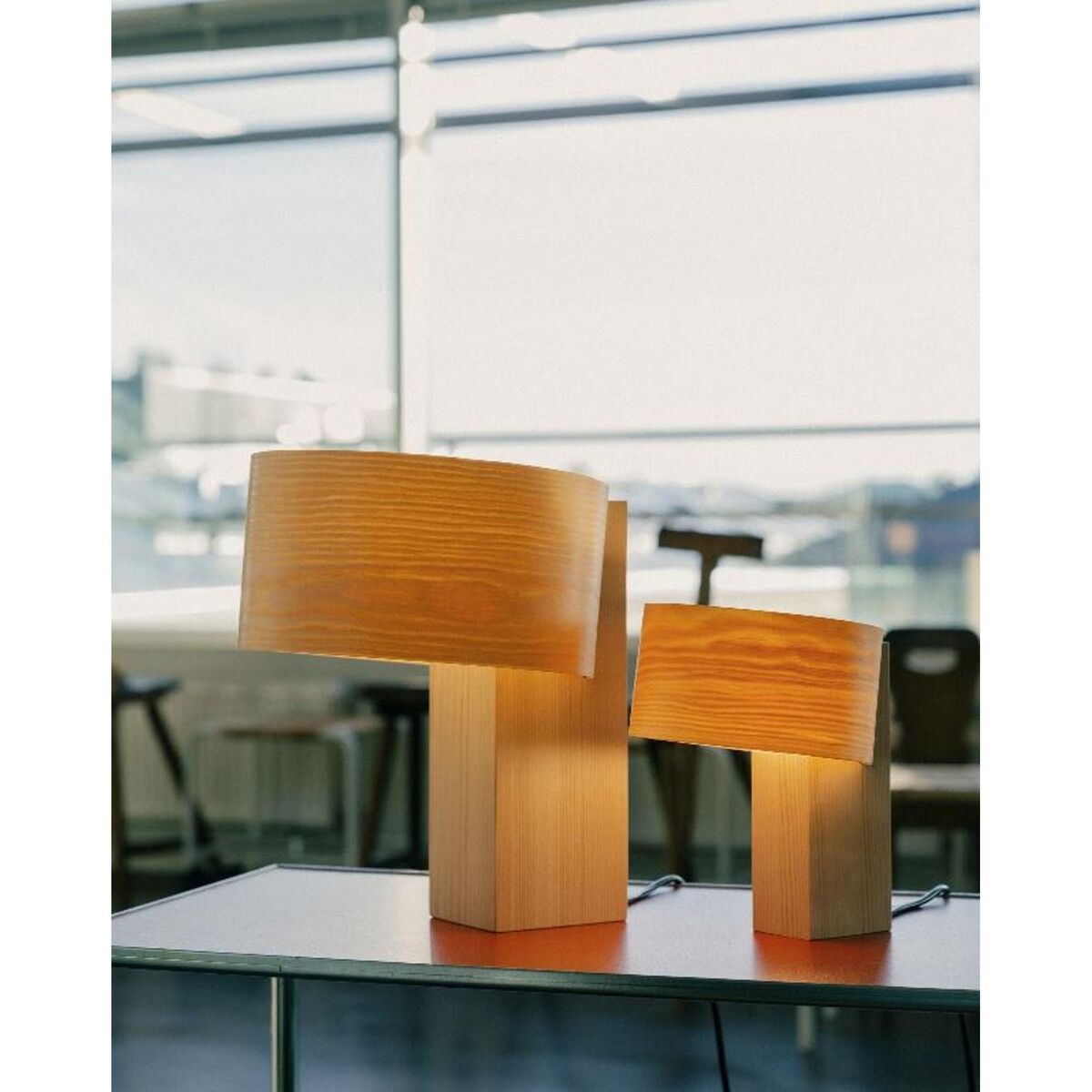 Hoop Table Lamp Large Pine Wood