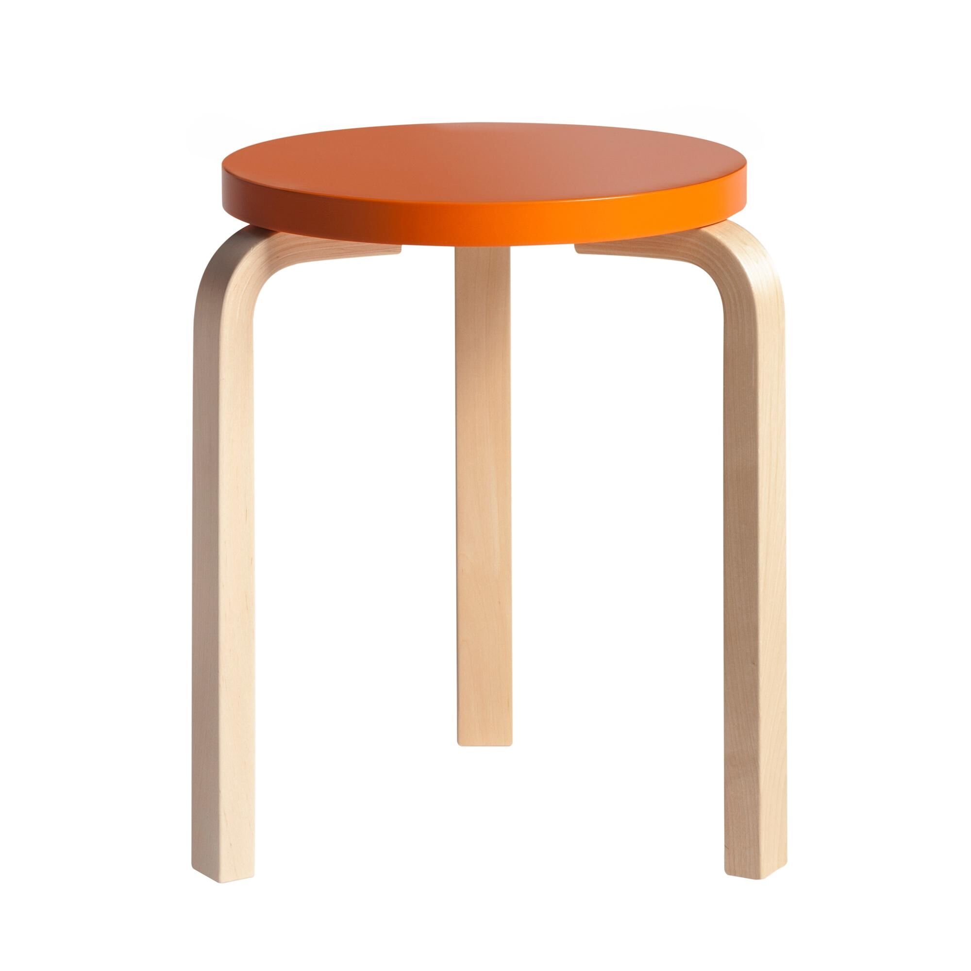 Stool 60 Skammel Birk/Orange