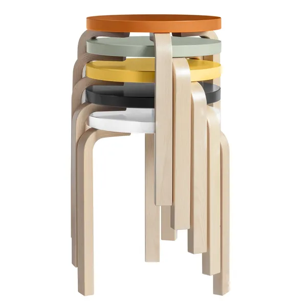 60 Stool Birch/ Orange