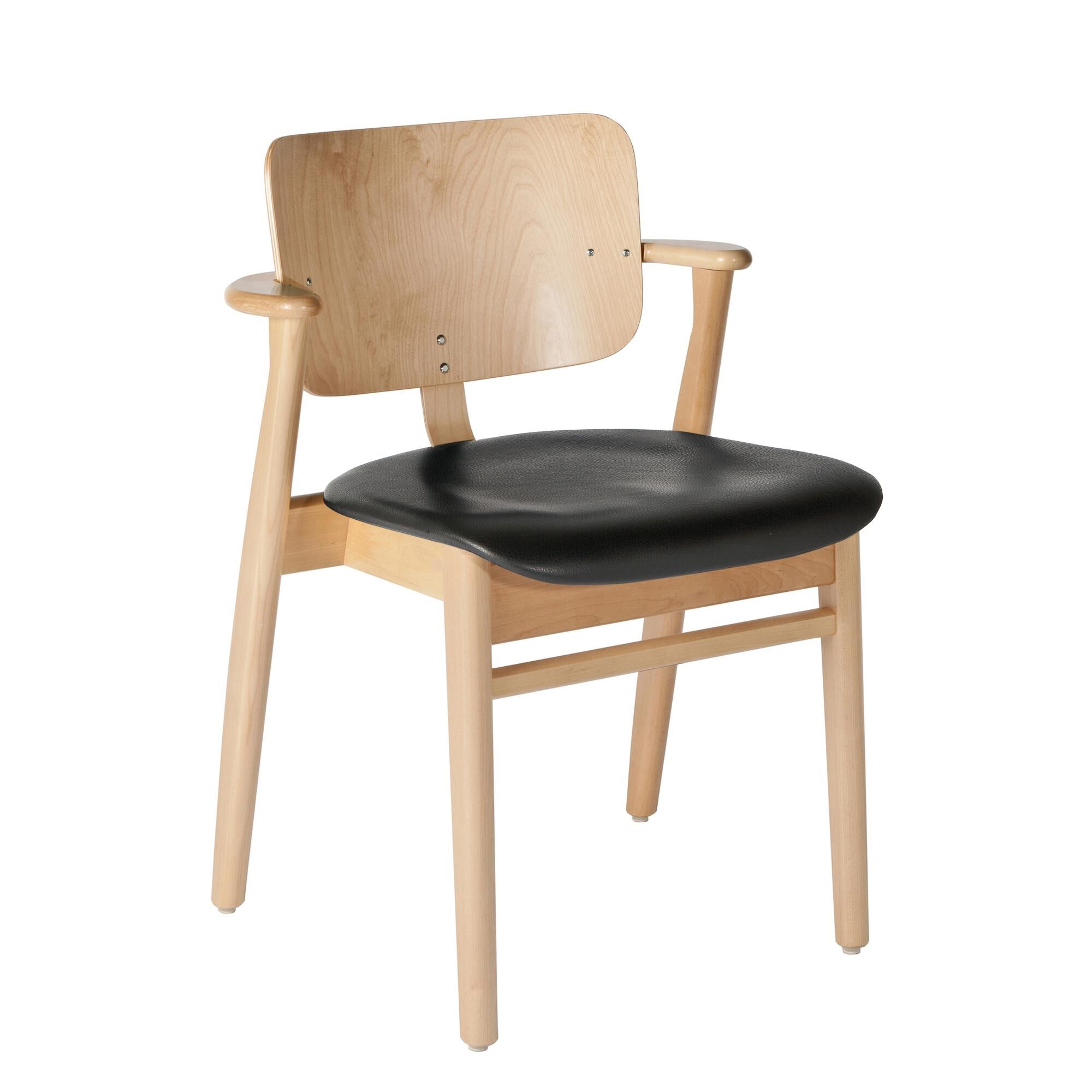 Domus Spisebordsstol Birk med Sort Lder Polstret Sde