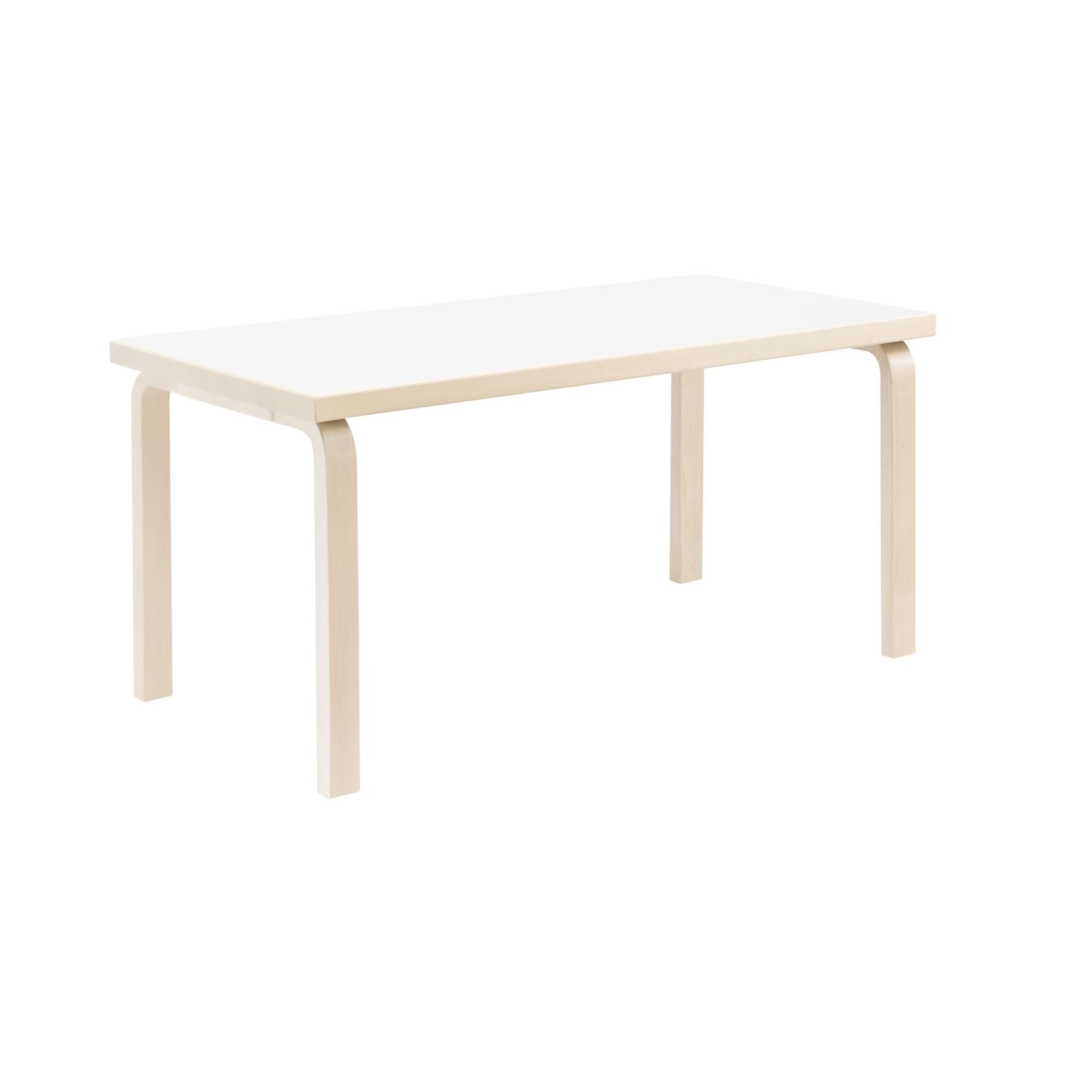 Aalto 80A Rektangulært Bord H74 cm Bjørk/Hvit