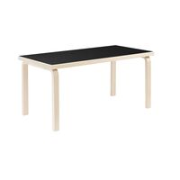 Aalto 80A Table Rectangular Birch/ Black Linoleum