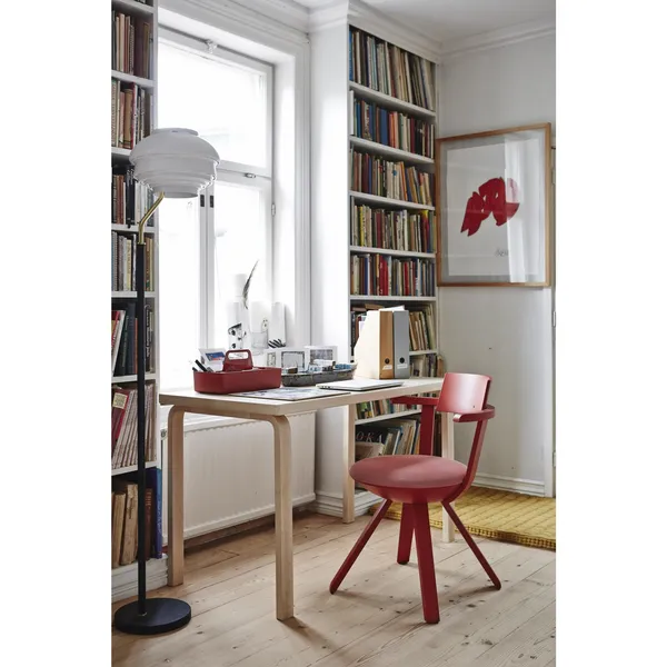 Aalto 80A Table Rectangular Birch/ Black Linoleum
