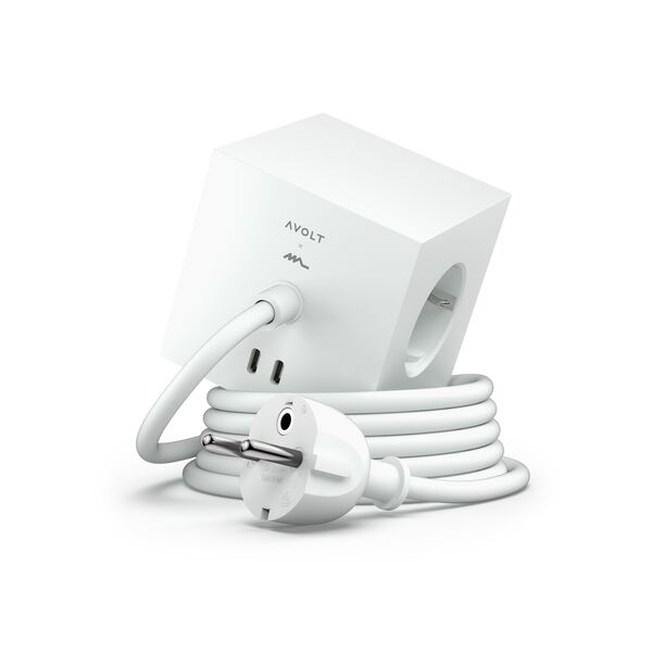 x Martinelli Luce Square 1 Dual USB C e Magnete 180 cm Bianco