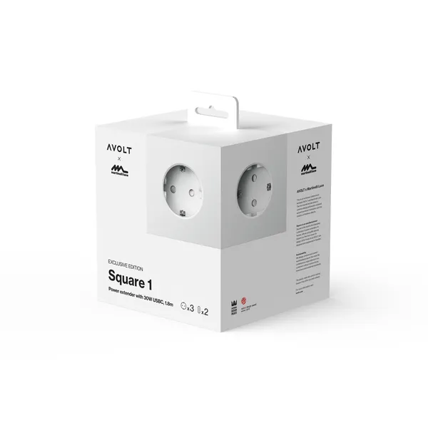 x Martinelli Luce Square 1 Dual USB C E Imán 180 cm Blanco