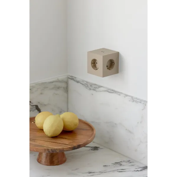 Square 2 Socket New Rosa