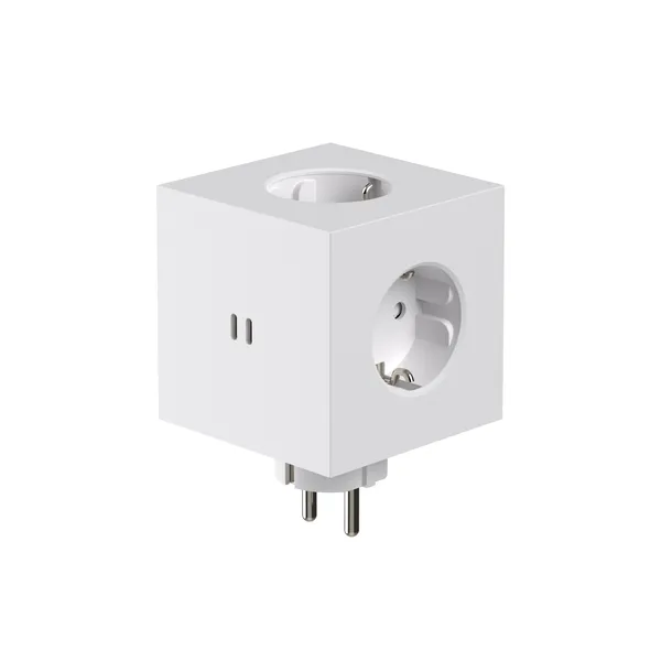 x Martinelli Luce Square 2 Socket Opal White