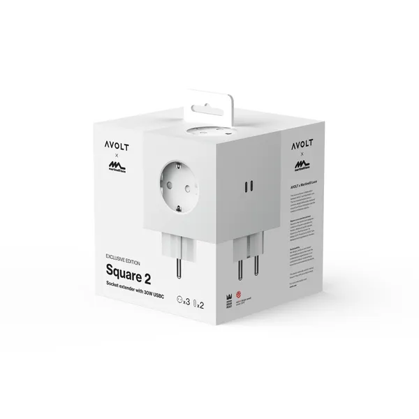 x Martinelli Luce Square 2 Socket Opal White