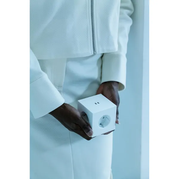 x Martinelli Luce Square 2 Socket Opal White