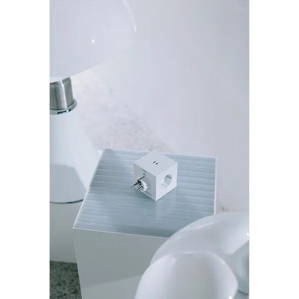 x Martinelli Luce Square 2 Socket Opal White