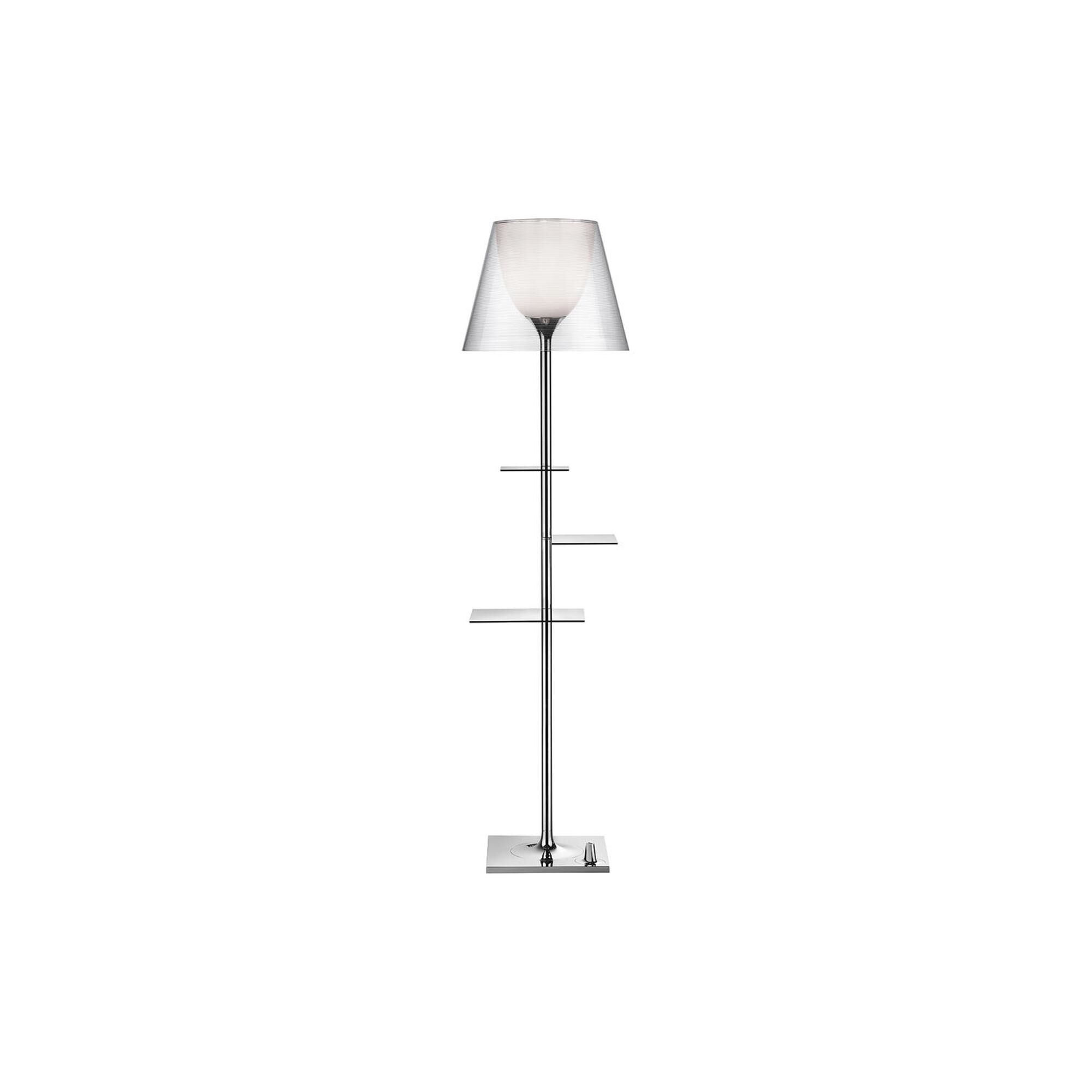 Bibliotheque Golvlampa Krom/ Transparent