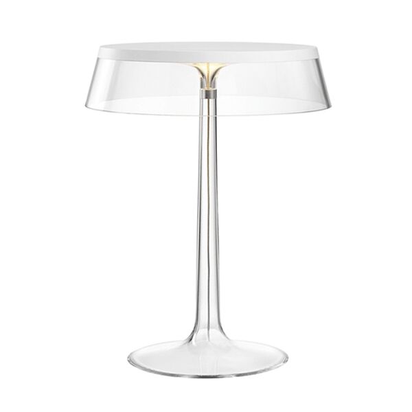 Bon Jour Bordlampe Hvid Krop og Transparent Skrm
