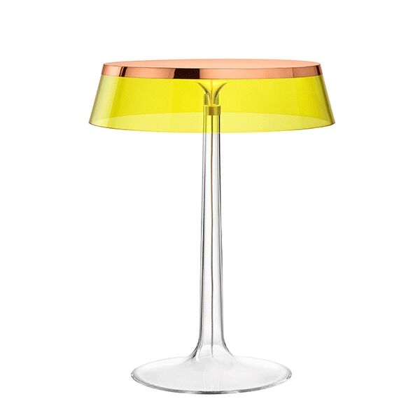 Bon Jour Bordlampe Kobber Kropp og Gul Skjerm