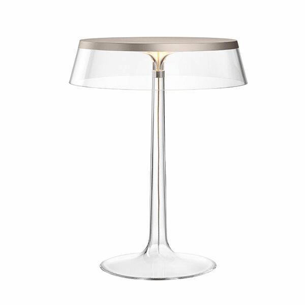 Bon Jour Bordlampe Mat Bronze Krop og Transparent Skrm