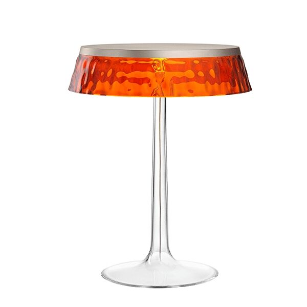 Bon Jour Table Lamp Mat Bronze Frame and Amber Shade