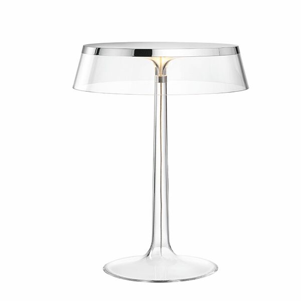 Bon Jour Bordlampe Krom Kropp og Transparent Skjerm