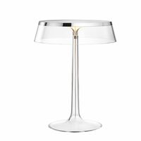 Bon Jour Table Lamp Chrome Frame and Transparent Shade