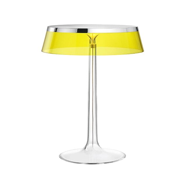 Bon Jour Bordlampe Krom Kropp og Gul Skjerm