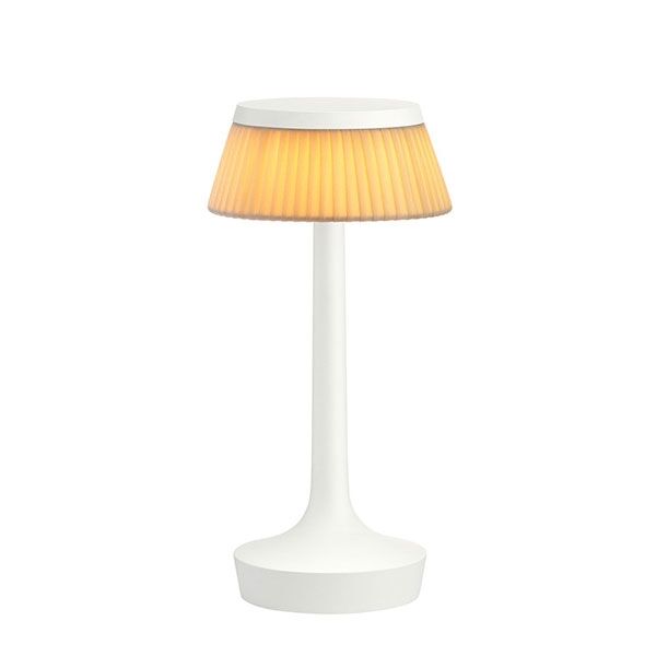 Bon Jour Unplugged Bordlampe Hvit med Skjerm