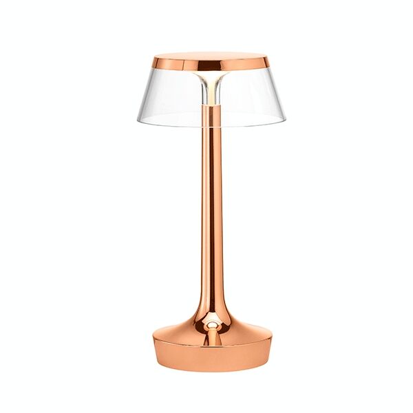 Bon Jour Unplugged Bordlampe Kobber Kropp og Transparent Skjerm