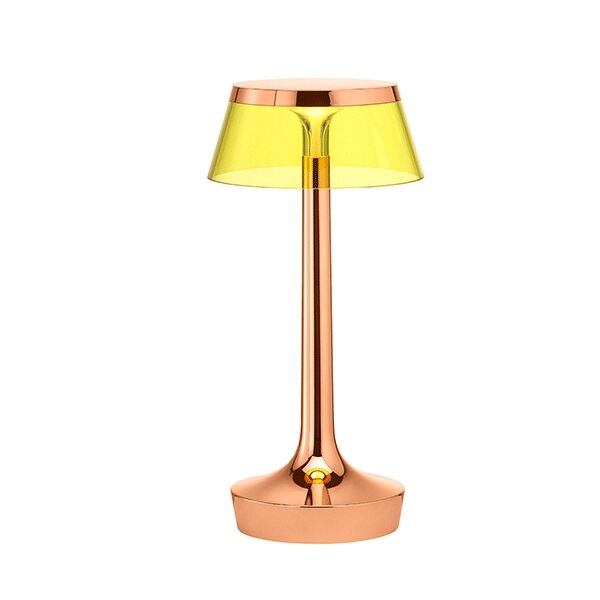 Bon Jour Unplugged Bordlampe Kobber Kropp og Gul Skjerm