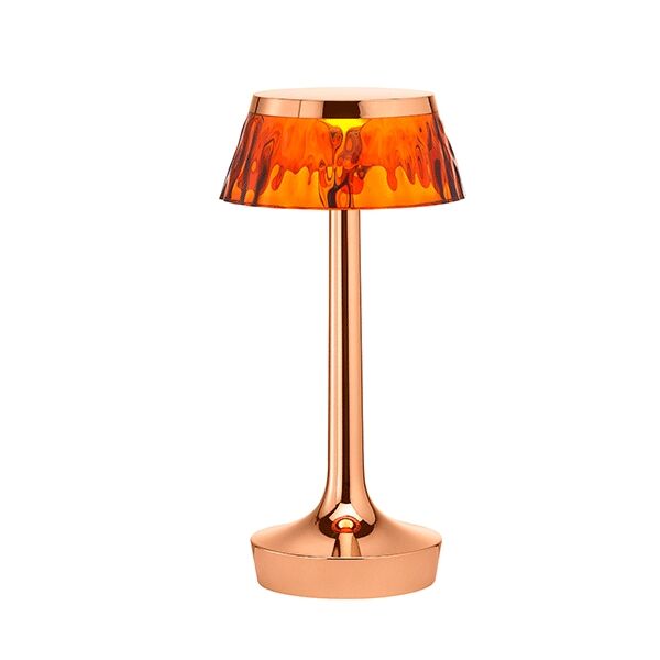 Bon Jour Unplugged Bordlampe Kobber Kropp og Rav Skjerm