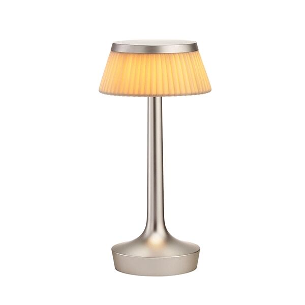 Bon Jour Unplugged Bordlampe Matt Bronse Kropp og Stoff Skjerm