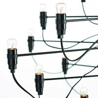 2097/50 Pendel Stor Mat Sort med LED